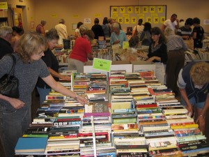 Lots of happy shoppers – and all funds go directly to support the Library